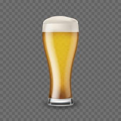 Realistic vector glass with beer.