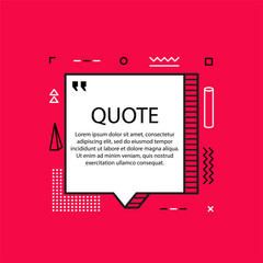 Hand drawn Speech Bubble. Marker object. Geometric design. Space for quote and text. Yellow background. Vector