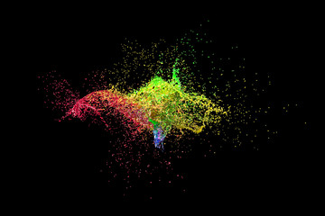 Fototapeta premium 3d render image of a melting liquid color explosion.