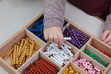 stairs made of colored beads