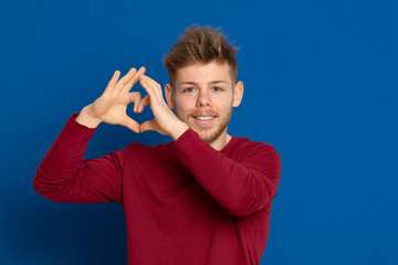 Attractive young guy with a red T-shirt