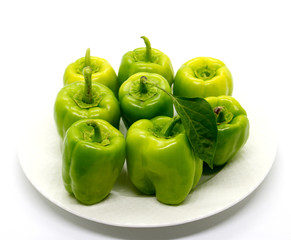 green bell pepper isolated on white backround