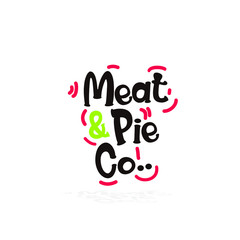 Meat and Pie Typography logo illustration
