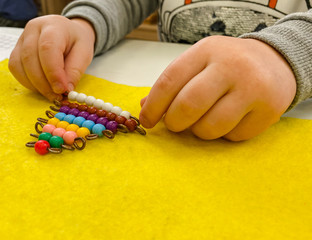 stairs made of colored beads