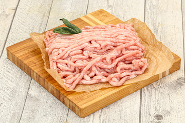 Raw pork minced meat for cooking