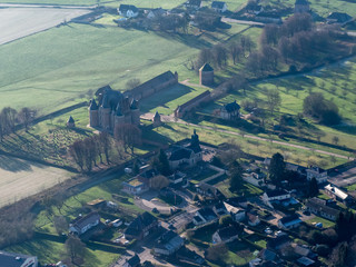 vue a&eacute;rienne du ch&acirc;teau de Martainville en Seine Maritime en France