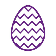 cute egg easter decorated with gemetric lines vector illustration design