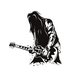 Metal / Rock guitarist character black shillouete illustration