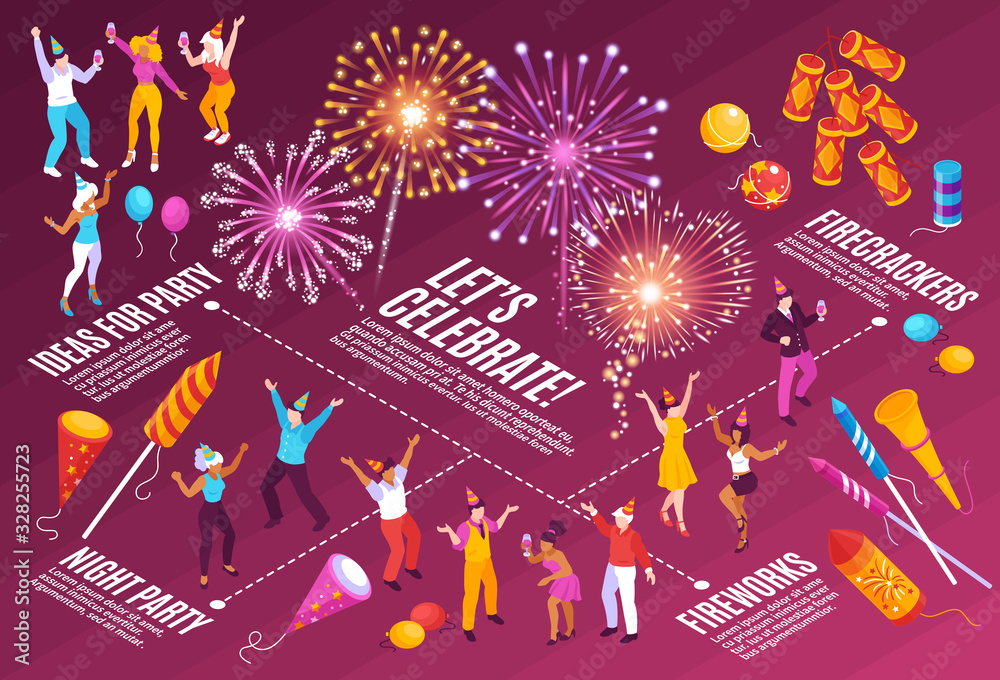 Canvas Prints firework isometric infographic flowchart