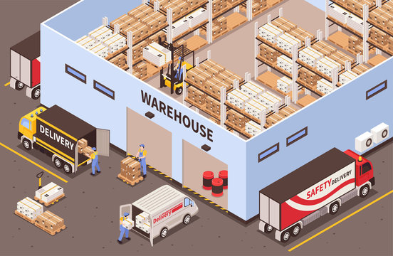 Warehouse Logistic Isometric View 