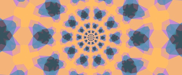 Colorful digital graphic kaleidoscope symmetry mandala style in laser light sunray trial pattern, Tie Dye , spiderweb art abstract background for art projects, banner, business, card, 3D, template.
