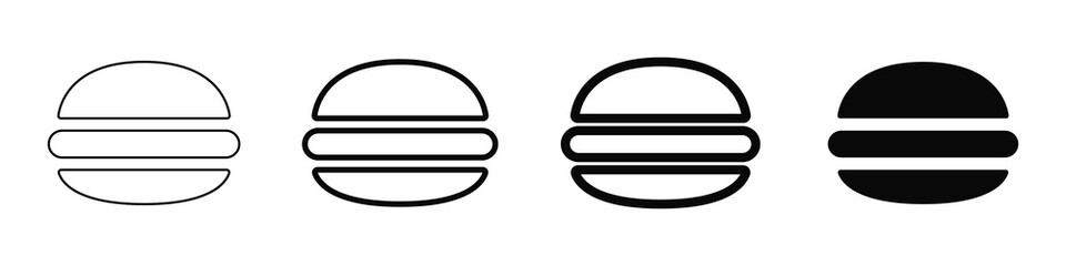 Set of hamburgers. Fast food symbol. Vector illustration