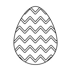 cute egg easter decorated with gemetric lines vector illustration design