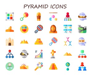 Fototapeta premium Modern Simple Set of pyramid Vector flat Icons