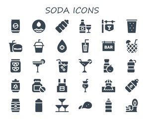 Modern Simple Set of soda Vector filled Icons