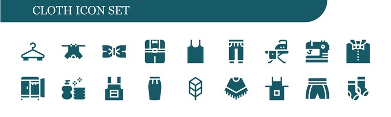 cloth icon set