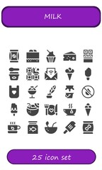 Modern Simple Set of milk Vector filled Icons