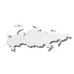 Russia - solid black silhouette map of country area. Simple flat vector illustration