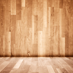Concept or conceptual vintage or grungy brown background of natural wood or wooden old texture floor and wall as a retro pattern layout. A 3d illustration metaphor to time, material, emptiness,  age 