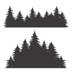 Fototapeta premium Forest silhouette for emblem and logo nature theme