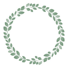circle vintage frames with leaves and eucalyptus. Vector image