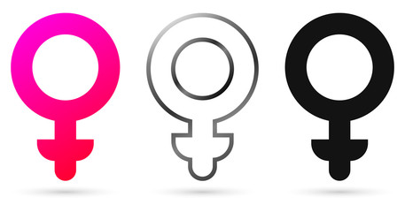 Female gender symbols, icons design template, vector illustration