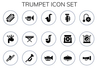 Modern Simple Set of trumpet Vector filled Icons