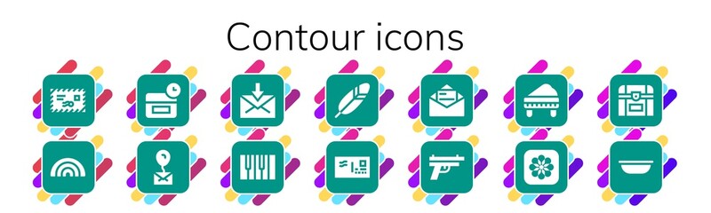 Modern Simple Set of contour Vector filled Icons