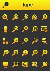 Modern Simple Set of lupe Vector filled Icons