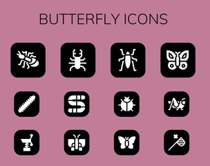 butterfly icon set