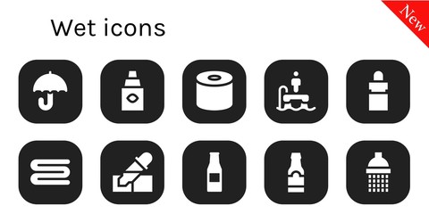 Modern Simple Set of wet Vector filled Icons