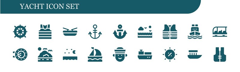 yacht icon set