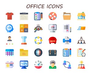 Modern Simple Set of office Vector flat Icons