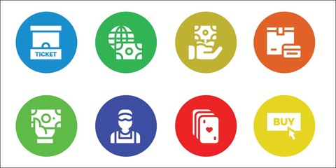 Modern Simple Set of cash Vector filled Icons