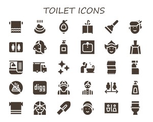 Modern Simple Set of toilet Vector filled Icons