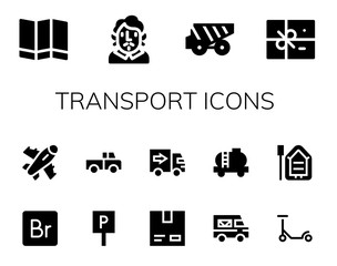 Modern Simple Set of transport Vector filled Icons