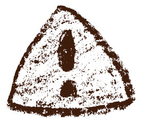 危険マークのイラスト　クレヨン画