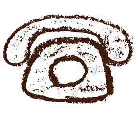 電話のイラスト　クレヨン画