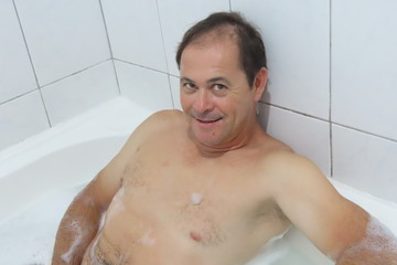 man in bath