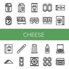 cheese simple icons set