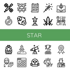 star simple icons set