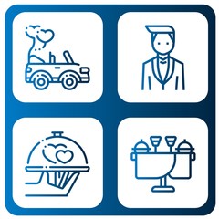 bride simple icons set