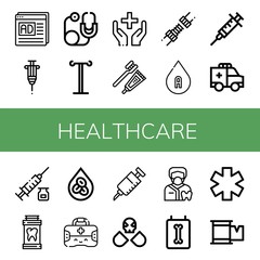 Fototapeta premium healthcare simple icons set