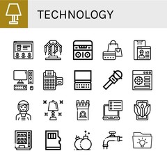 Set of technology icons