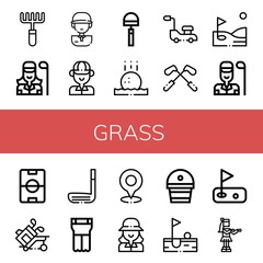 grass icon set