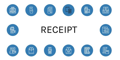 receipt icon set