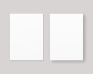 Blank white paper mockup set. Mockup vector isolated. Template design. Realistic vector illustration.
