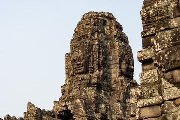 Bayon temple carvings in Angkor Thom 