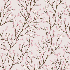 Floral seamless pattern with  soft pink flowers on background.  illustration for textile, print, wallpapers, wrapping.