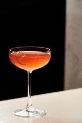 Classic alcoholic cocktail beverage, close-up